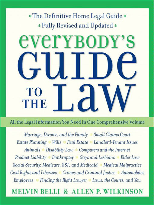 Title details for Everybody's Guide to the Law by Melvin M. Belli - Available